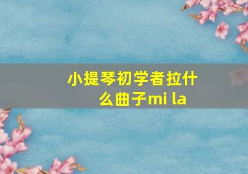 小提琴初学者拉什么曲子mi la